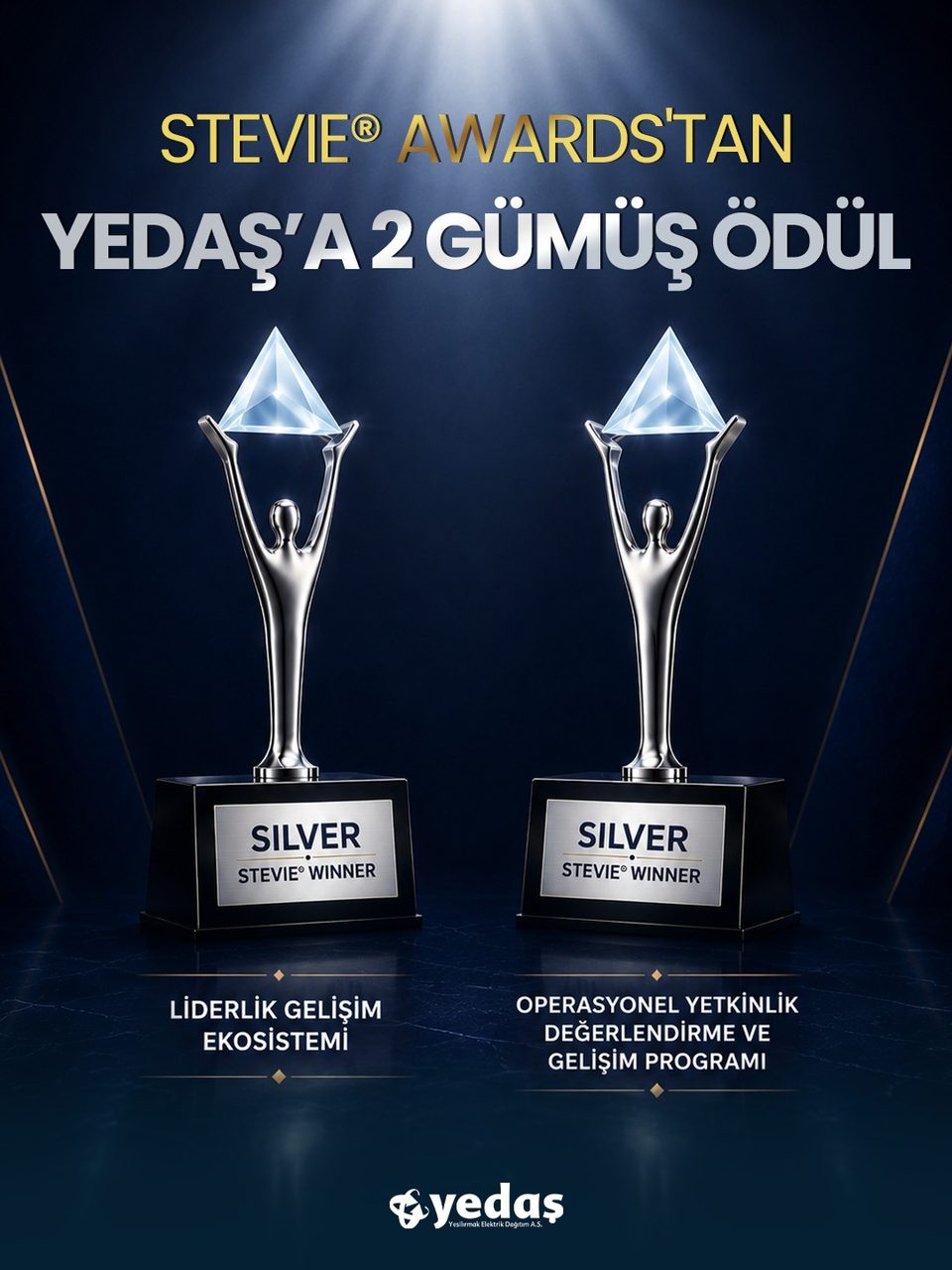 YEDAŞ, Stevie Awards'ta iki gümüş ödül kazandı