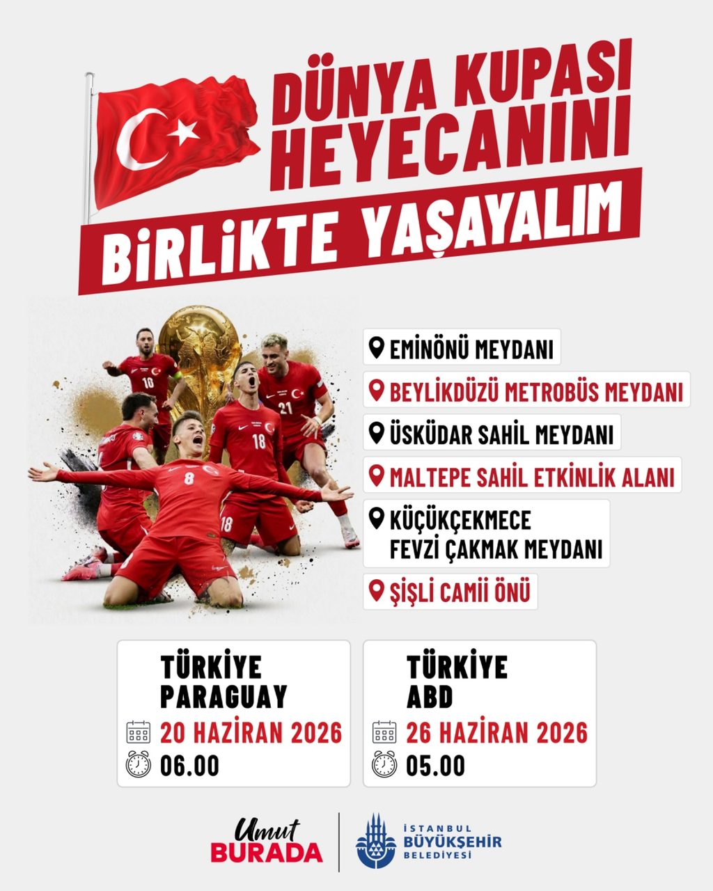 İBB, Dünya Kupası Maçlarını 6 Meydanda Gösterecek